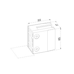 Svorka plochá na 40 x 40 mm, sklo 14 - 17,52 mm, AISI 304 Svorka plochá na 40 x 40 mm, sklo 14 - 17,52 mm, AISI 304